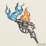 Flamethrower spitting a jet of spectral, blue… — эскиз тату (№1749858353_0, 13.06.2025 23:45) — Tatufoto.com