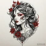 Needle piercing spectral veil, artistic tatto… — эскиз тату (№1749858487_0, 13.06.2025 23:48) — Tatufoto.com