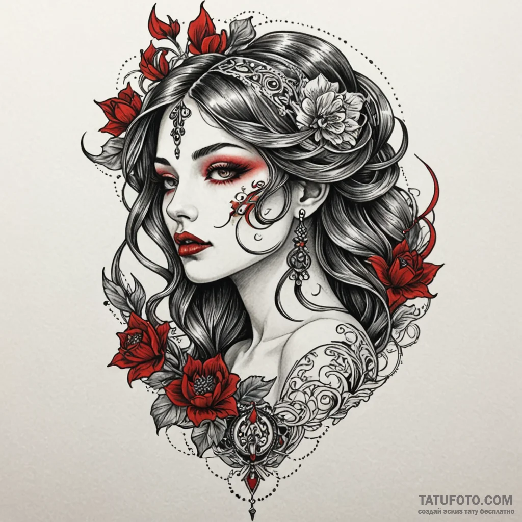 Needle piercing spectral veil, artistic tatto... - эскиз тату (№1749858487_0, 13.06.2025 23:48) — Tatufoto.com