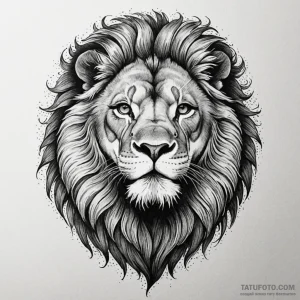 Lion, mature and regal, at rest but aware, in… — эскиз тату (№1749858552_0, 13.06.2025 23:49) — Tatufoto.com