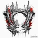 A detailed broken bridge over abyss, dangerou… — эскиз тату (№1749858887_0, 13.06.2025 23:54) — Tatufoto.com