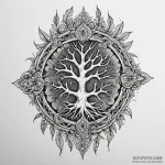 Old coin wrapped in roots, tattoo line art, m… — эскиз тату (№1749859291_0, 14.06.2025 00:01) — Tatufoto.com