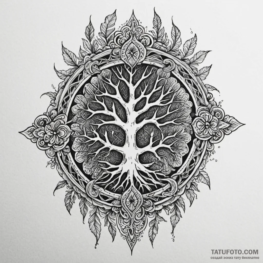 Old coin wrapped in roots, tattoo line art, m... - эскиз тату (№1749859291_0, 14.06.2025 00:01) — Tatufoto.com