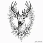 Angel deer crowned with flowers, tattoo drawi… — эскиз тату (№1749859358_0, 14.06.2025 00:02) — Tatufoto.com