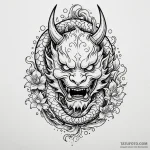 Oni mask, tattoo flash sheet design, on a cle… — эскиз тату (№1749880256_0, 14.06.2025 05:50) — Tatufoto.com