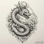 Horned serpent devouring starlight, tattoo li… — эскиз тату (№1749880792_0, 14.06.2025 05:59) — Tatufoto.com
