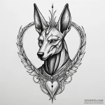 Anubis weighing a heart against a black feath… — эскиз тату (№1749880926_0, 14.06.2025 06:02) — Tatufoto.com