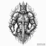 Kingвђ™s armor buried in ruins, tattoo sketch… — эскиз тату (№1749881863_0, 14.06.2025 06:17) — Tatufoto.com