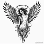 Angel crow with torn wings, tattoo flash shee… — эскиз тату (№1749884574_0, 14.06.2025 07:02) — Tatufoto.com