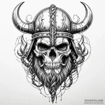 Viking skull with a braided beard and battle… — эскиз тату (№1749885438_0, 14.06.2025 07:17) — Tatufoto.com