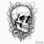 Whispering skull with smoke coming from its m… — эскиз тату (№1749887903_0, 14.06.2025 07:58) — Tatufoto.com
