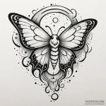 Angelic moth flying in moonlight storm, tatto… — эскиз тату (№1749887970_0, 14.06.2025 07:59) — Tatufoto.com