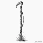 Walking stick, worn smooth from many journeys… — эскиз тату (№1749888105_0, 14.06.2025 08:01) — Tatufoto.com