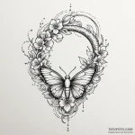 Atomic butterfly in wireframe, tattoo line ar… — эскиз тату (№1749888372_0, 14.06.2025 08:06) — Tatufoto.com