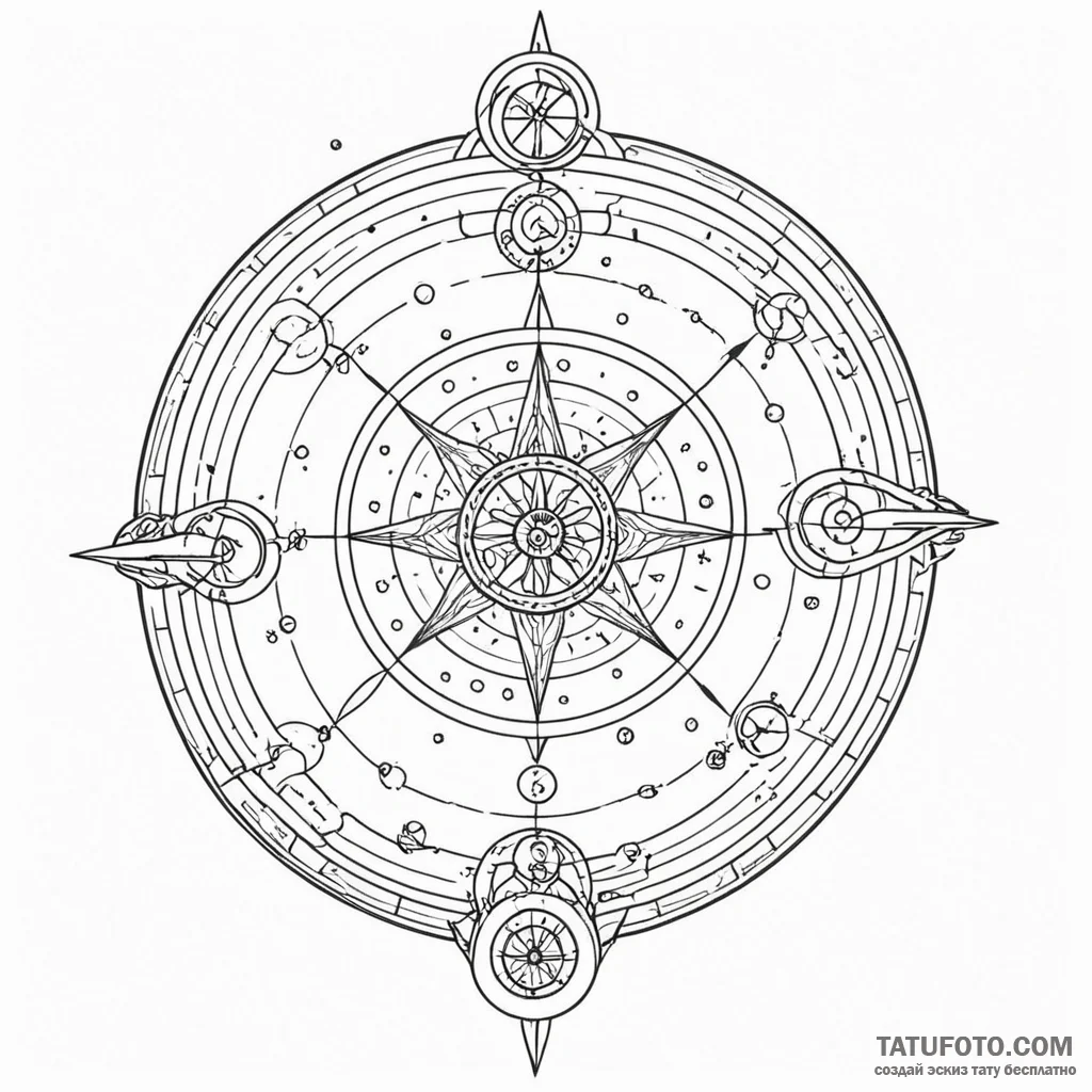Astrolabe - эскиз тату (№1749889996_0, 14.06.2025 08:33) — Tatufoto.com