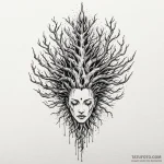 Hidden blade crowned in roots, tattoo drawing… — эскиз тату (№1749891589_0, 14.06.2025 08:59) — Tatufoto.com