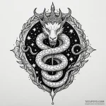 Hallowed serpent crowned with stars, tattoo f… — эскиз тату (№1749891727_0, 14.06.2025 09:02) — Tatufoto.com