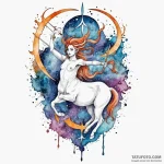 стрелец знак зодиака — акварель — эскиз тату (№1749893598_0, 14.06.2025 09:33) — Tatufoto.com