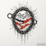 Black chain dragging through snow, tattoo lin… — эскиз тату (№1749894383_0, 14.06.2025 09:46) — Tatufoto.com