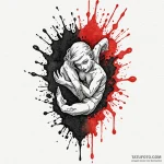 Oracle pool shimmering in void, ink illustrat… — эскиз тату (№1749895120_0, 14.06.2025 09:58) — Tatufoto.com
