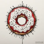 Donut, tattoo drawing outline, black and red… — эскиз тату (№1749895980_0, 14.06.2025 10:13) — Tatufoto.com