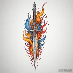 Dagger burning with inner fire, tattoo sketch… — эскиз тату (№1749896247_0, 14.06.2025 10:17) — Tatufoto.com