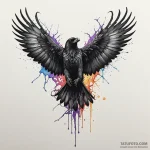 Angelic raven with glowing veins, concept art… — эскиз тату (№1749896381_0, 14.06.2025 10:19) — Tatufoto.com