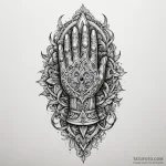 Noble gauntlet gripping relic, artistic tatto… — эскиз тату (№1749896997_0, 14.06.2025 10:29) — Tatufoto.com