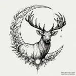 Ivory stag beneath crescent moon, tattoo draw… — эскиз тату (№1749897131_0, 14.06.2025 10:32) — Tatufoto.com