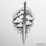 A sword piercing a cloud, tattoo sketch desig… — эскиз тату (№1749897333_0, 14.06.2025 10:35) — Tatufoto.com