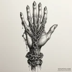 Ashen chains holding spectral hand, concept a… — эскиз тату (№1749897802_0, 14.06.2025 10:43) — Tatufoto.com