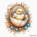 A detailed broken eggshell with a chick emerg… — эскиз тату (№1749898005_0, 14.06.2025 10:46) — Tatufoto.com