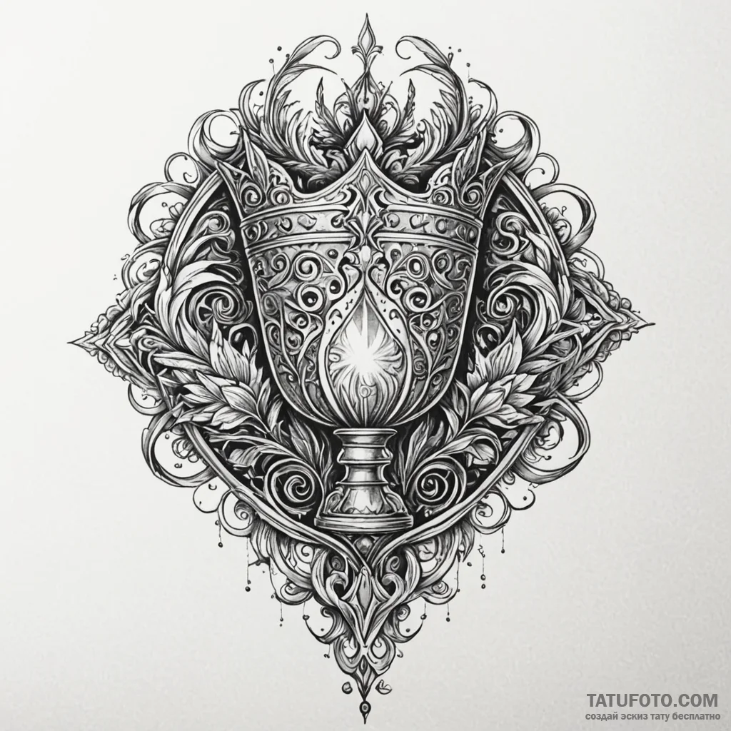 Queenвђ™s chalice brimming with shadows, tatt... - эскиз тату (№1749898206_0, 14.06.2025 10:50) — Tatufoto.com