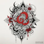 Mantras, tattoo line art, trash polka tattoo… — эскиз тату (№1749898275_0, 14.06.2025 10:51) — Tatufoto.com