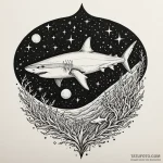 Reef shark swimming through starlight, artist… — эскиз тату (№1749899973_0, 14.06.2025 11:19) — Tatufoto.com