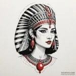 Cleopatra, tattoo drawing outline, on a clean… — эскиз тату (№1749900774_0, 14.06.2025 11:32) — Tatufoto.com