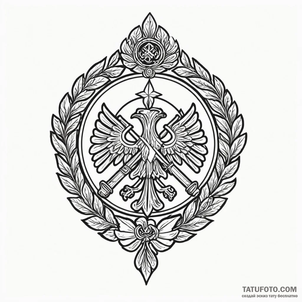 армейский жетон в славянском стиле - минимализм - эскиз тату (№1749900936_0, 14.06.2025 11:35) — Tatufoto.com