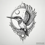 Kingfisher soaring through eclipse, tattoo sk… — эскиз тату (№1749901847_0, 14.06.2025 11:50) — Tatufoto.com