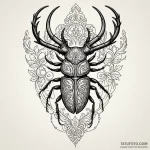 A stag beetle with ornate horns, tattoo drawi… — эскиз тату (№1749902451_0, 14.06.2025 12:00) — Tatufoto.com