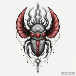 Scarab scepter devouring light, tattoo flash… — эскиз тату (№1749902653_0, 14.06.2025 12:04) — Tatufoto.com