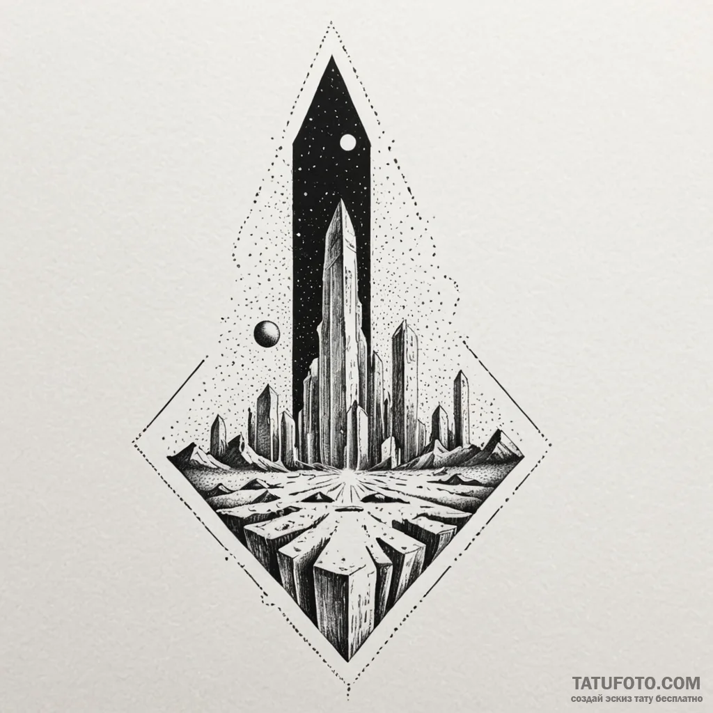 The monolith from 2001: a space odyssey, arti... - эскиз тату (№1749902787_0, 14.06.2025 12:06) — Tatufoto.com