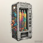 Haunted vending machine dispensing glowing, e… — эскиз тату (№1749904342_0, 14.06.2025 12:32) — Tatufoto.com