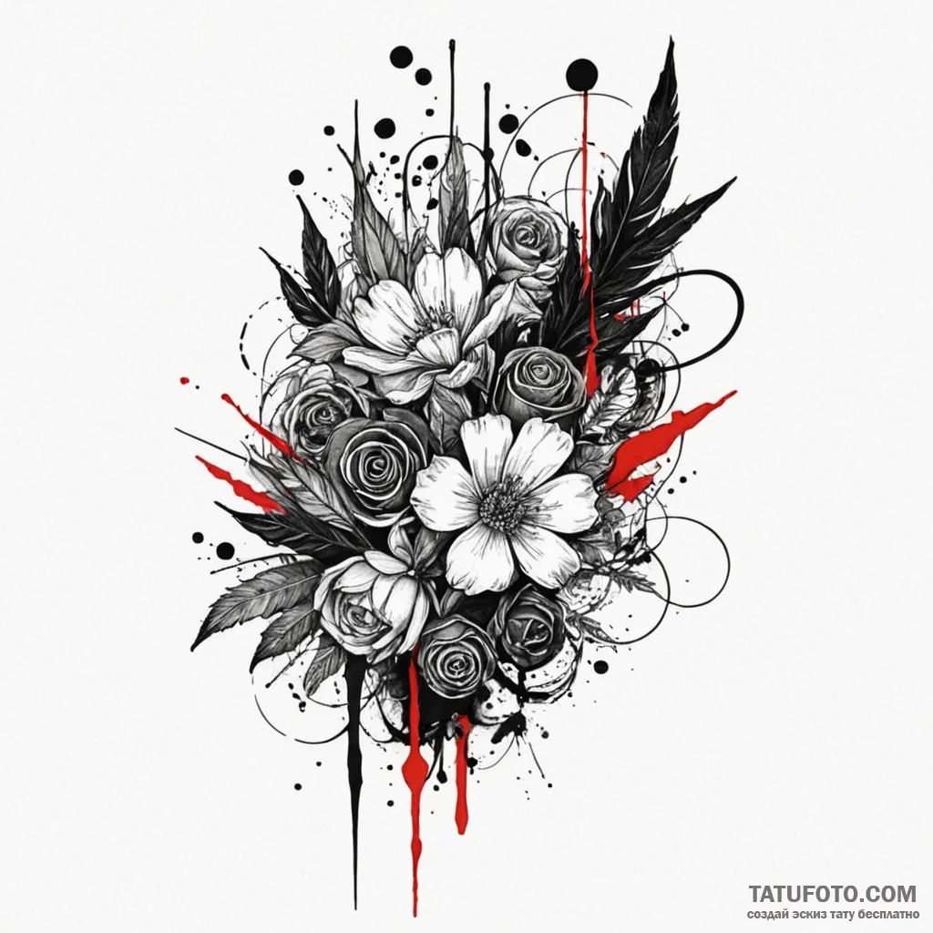 A, artistic tattoo sketch, fine lines, delica... - эскиз тату (№1749905078_0, 14.06.2025 12:44) — Tatufoto.com