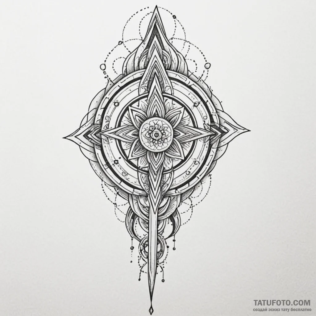 Arcane dagger pulsing with energy, tattoo lin... - эскиз тату (№1749905146_0, 14.06.2025 12:45) — Tatufoto.com