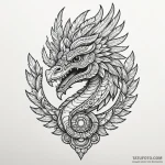 Aztec feathered serpent (quetzalcoatl) — эскиз тату (№1749905351_0, 14.06.2025 12:49) — Tatufoto.com