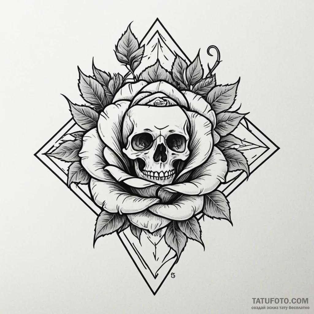Rhombus, tattoo drawing outline, professional... - эскиз тату (№1749905416_0, 14.06.2025 12:50) — Tatufoto.com