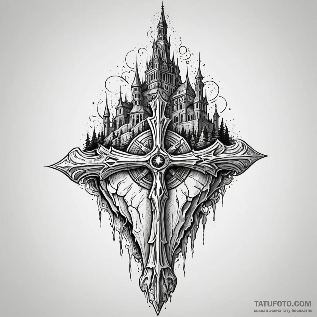 Ice relic beneath bone spire, concept art for... - эскиз тату (№1749906083_0, 14.06.2025 13:01) — Tatufoto.com