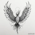 Ice phoenix with jagged wings, ink illustrati… — эскиз тату (№1749906284_0, 14.06.2025 13:04) — Tatufoto.com