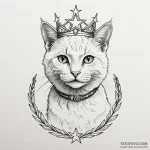 Angelic cat with star crown, concept art for… — эскиз тату (№1749907093_0, 14.06.2025 13:18) — Tatufoto.com