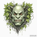 Orc tooth necklace tangled in ivy, concept ar… — эскиз тату (№1749907290_0, 14.06.2025 13:21) — Tatufoto.com